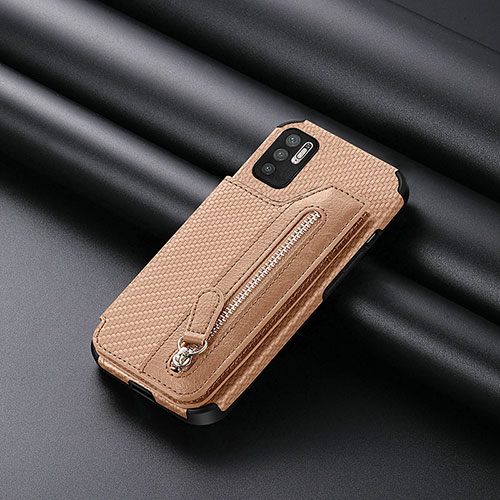 Ultra-thin Silicone Gel Soft Case Cover with Magnetic S01D for Xiaomi Redmi Note 10 5G Gold