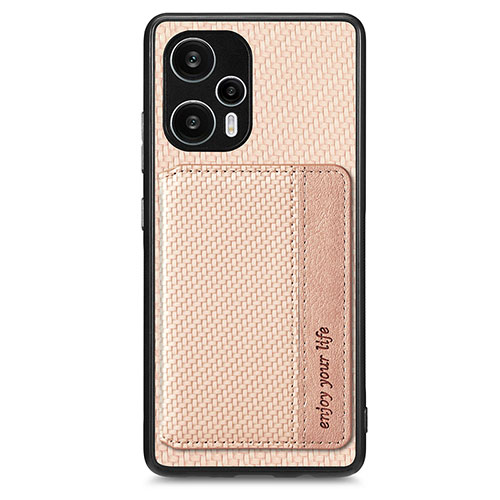 Ultra-thin Silicone Gel Soft Case Cover with Magnetic S01D for Xiaomi Redmi Note 12 Turbo 5G Gold