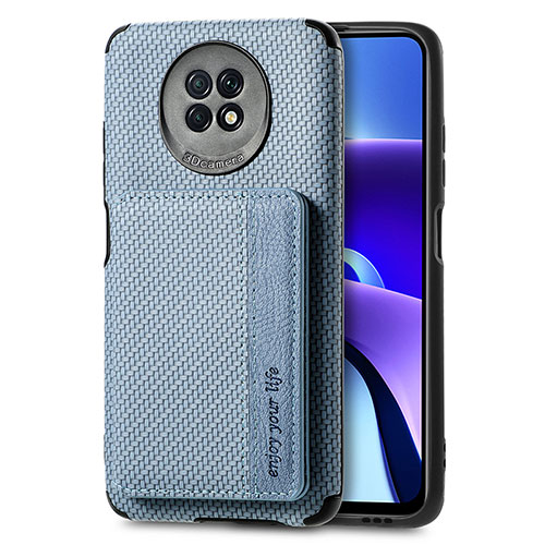 Ultra-thin Silicone Gel Soft Case Cover with Magnetic S01D for Xiaomi Redmi Note 9 5G Blue