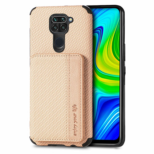 Ultra-thin Silicone Gel Soft Case Cover with Magnetic S01D for Xiaomi Redmi Note 9 Gold