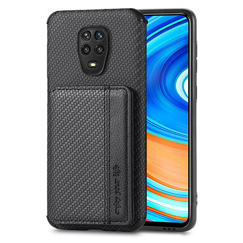 Ultra-thin Silicone Gel Soft Case Cover with Magnetic S01D for Xiaomi Redmi Note 9 Pro Max Black