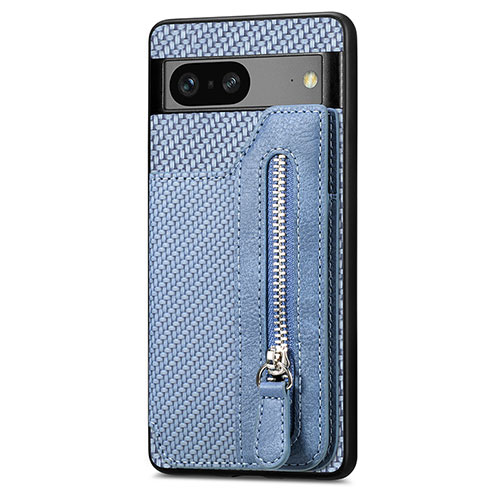 Ultra-thin Silicone Gel Soft Case Cover with Magnetic S02D for Google Pixel 7a 5G Blue