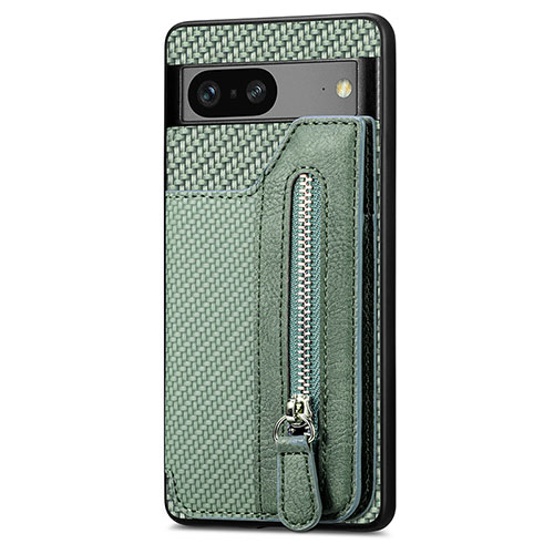 Ultra-thin Silicone Gel Soft Case Cover with Magnetic S02D for Google Pixel 7a 5G Green