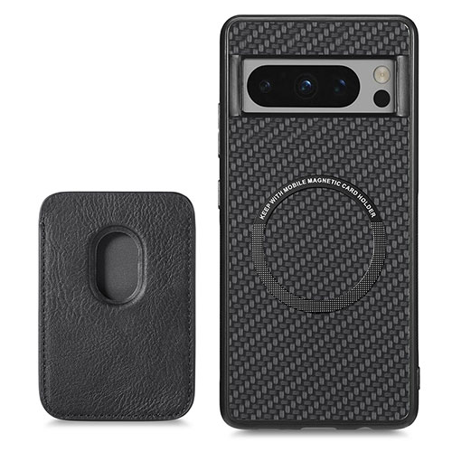 Ultra-thin Silicone Gel Soft Case Cover with Magnetic S02D for Google Pixel 8 Pro 5G Black