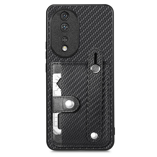 Ultra-thin Silicone Gel Soft Case Cover with Magnetic S02D for Huawei Honor 80 5G Black