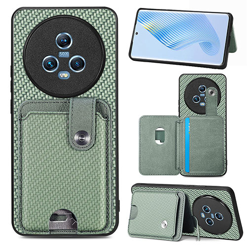 Ultra-thin Silicone Gel Soft Case Cover with Magnetic S02D for Huawei Honor Magic5 5G Green