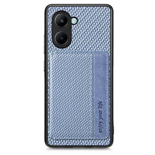 Ultra-thin Silicone Gel Soft Case Cover with Magnetic S02D for Realme C33 (2023) Blue