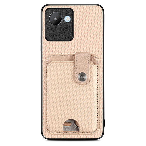 Ultra-thin Silicone Gel Soft Case Cover with Magnetic S02D for Realme Narzo 50i Prime Gold