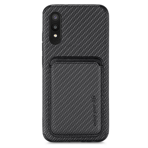 Ultra-thin Silicone Gel Soft Case Cover with Magnetic S02D for Samsung Galaxy A02 Black