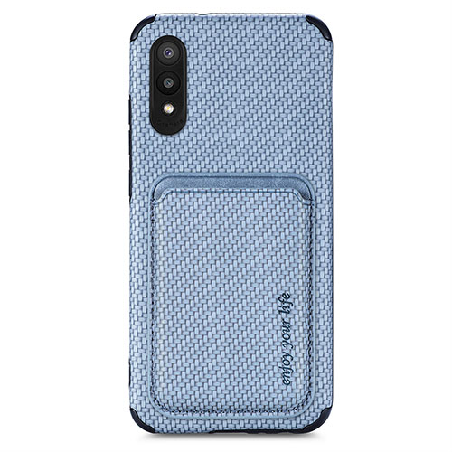 Ultra-thin Silicone Gel Soft Case Cover with Magnetic S02D for Samsung Galaxy A02 Blue