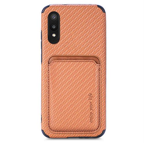 Ultra-thin Silicone Gel Soft Case Cover with Magnetic S02D for Samsung Galaxy A02 Brown