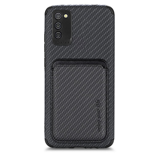 Ultra-thin Silicone Gel Soft Case Cover with Magnetic S02D for Samsung Galaxy A02s Black