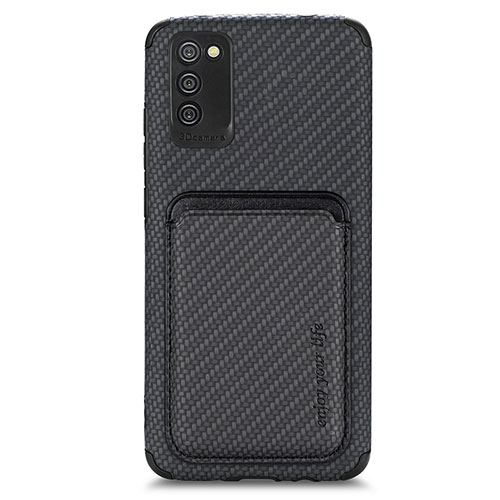 Ultra-thin Silicone Gel Soft Case Cover with Magnetic S02D for Samsung Galaxy A03s Black