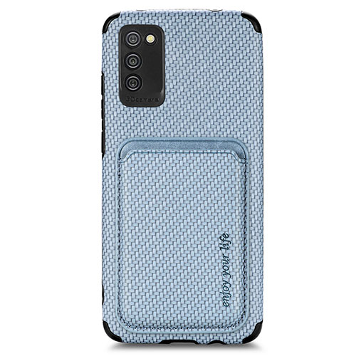 Ultra-thin Silicone Gel Soft Case Cover with Magnetic S02D for Samsung Galaxy A03s Blue