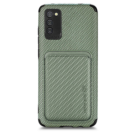 Ultra-thin Silicone Gel Soft Case Cover with Magnetic S02D for Samsung Galaxy A03s Green