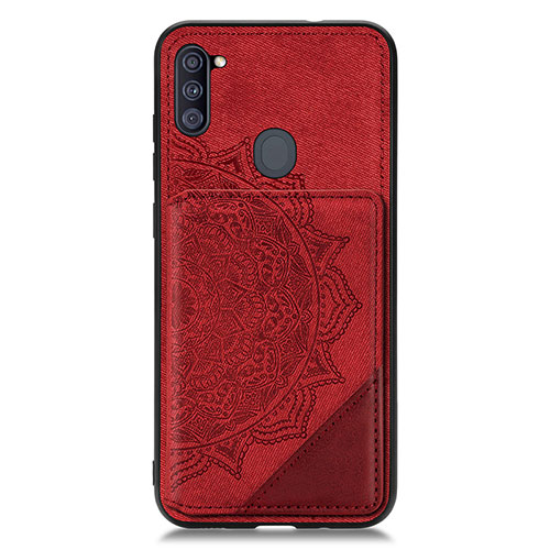 Ultra-thin Silicone Gel Soft Case Cover with Magnetic S02D for Samsung Galaxy A11 Red