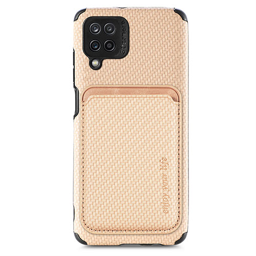 Ultra-thin Silicone Gel Soft Case Cover with Magnetic S02D for Samsung Galaxy A12 5G Gold