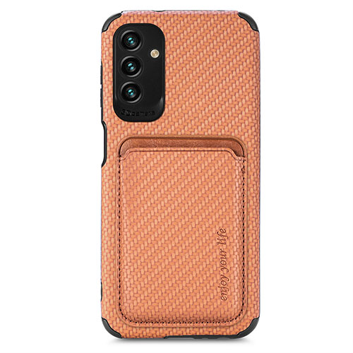 Ultra-thin Silicone Gel Soft Case Cover with Magnetic S02D for Samsung Galaxy A13 5G Brown