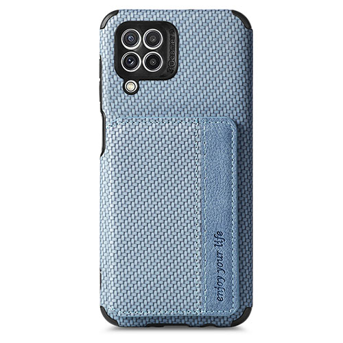 Ultra-thin Silicone Gel Soft Case Cover with Magnetic S02D for Samsung Galaxy A22 4G Blue