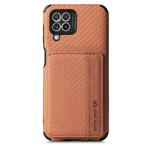 Ultra-thin Silicone Gel Soft Case Cover with Magnetic S02D for Samsung Galaxy A22 4G Brown