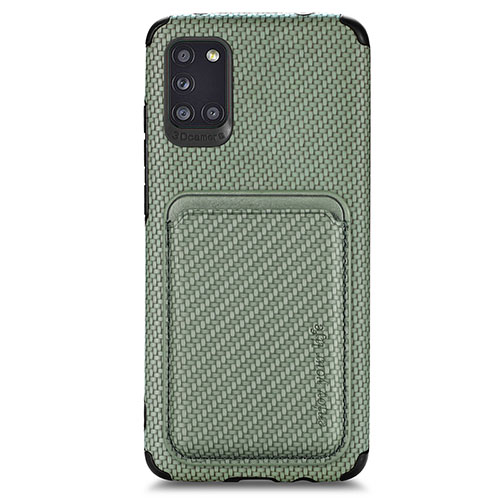 Ultra-thin Silicone Gel Soft Case Cover with Magnetic S02D for Samsung Galaxy A31 Green