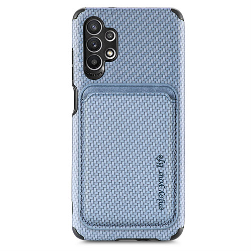 Ultra-thin Silicone Gel Soft Case Cover with Magnetic S02D for Samsung Galaxy A32 4G Blue