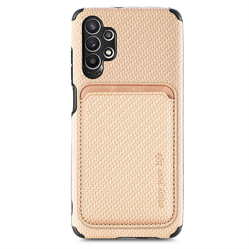 Ultra-thin Silicone Gel Soft Case Cover with Magnetic S02D for Samsung Galaxy A32 4G Gold