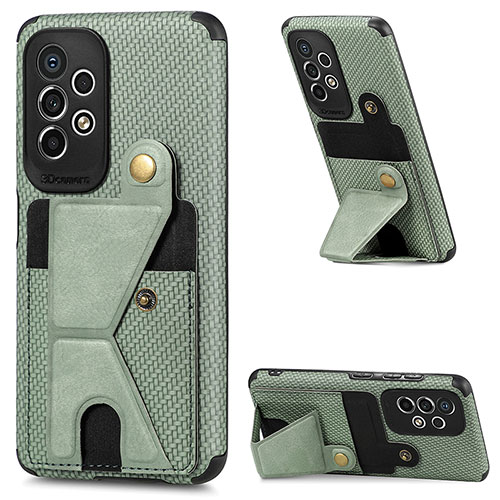 Ultra-thin Silicone Gel Soft Case Cover with Magnetic S02D for Samsung Galaxy A73 5G Green