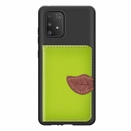 Ultra-thin Silicone Gel Soft Case Cover with Magnetic S02D for Samsung Galaxy A91 Green