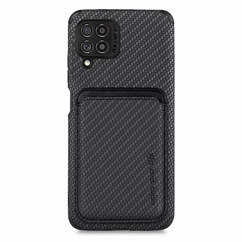 Ultra-thin Silicone Gel Soft Case Cover with Magnetic S02D for Samsung Galaxy F62 5G Black