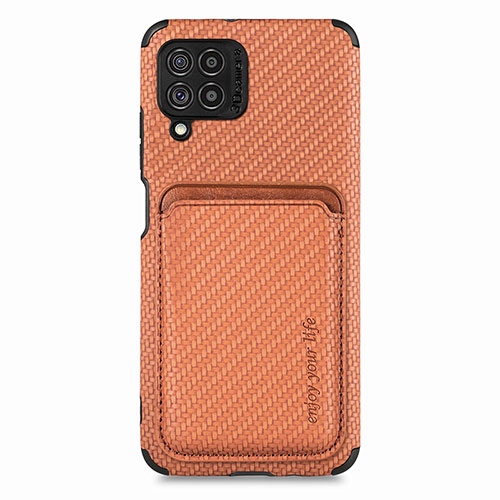 Ultra-thin Silicone Gel Soft Case Cover with Magnetic S02D for Samsung Galaxy F62 5G Brown