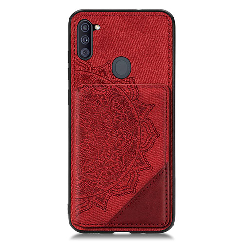 Ultra-thin Silicone Gel Soft Case Cover with Magnetic S02D for Samsung Galaxy M11 Red