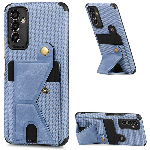 Ultra-thin Silicone Gel Soft Case Cover with Magnetic S02D for Samsung Galaxy M13 4G Blue