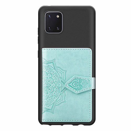 Ultra-thin Silicone Gel Soft Case Cover with Magnetic S02D for Samsung Galaxy M60s Mint Blue