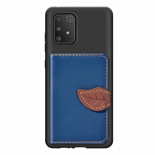 Ultra-thin Silicone Gel Soft Case Cover with Magnetic S02D for Samsung Galaxy S10 Lite Blue