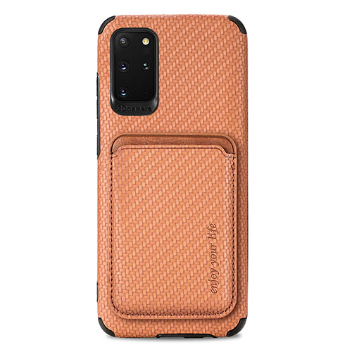 Ultra-thin Silicone Gel Soft Case Cover with Magnetic S02D for Samsung Galaxy S20 Plus 5G Brown