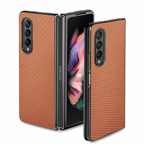 Ultra-thin Silicone Gel Soft Case Cover with Magnetic S02D for Samsung Galaxy Z Fold4 5G Brown