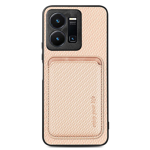 Ultra-thin Silicone Gel Soft Case Cover with Magnetic S02D for Vivo Y35 4G Gold