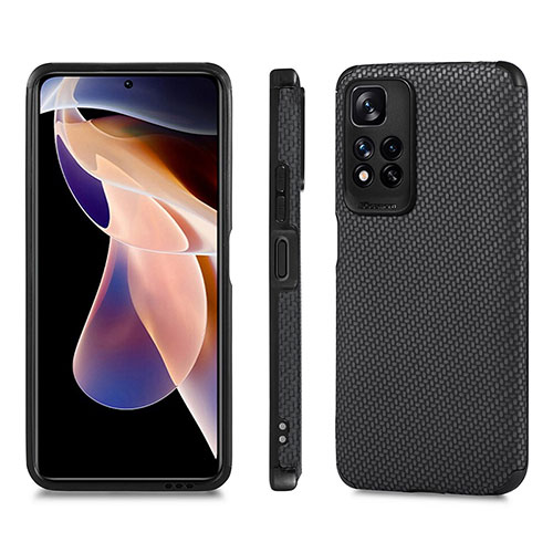 Ultra-thin Silicone Gel Soft Case Cover with Magnetic S02D for Xiaomi Mi 11i 5G (2022) Black