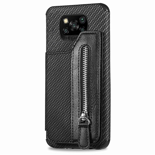 Ultra-thin Silicone Gel Soft Case Cover with Magnetic S02D for Xiaomi Poco X3 Black