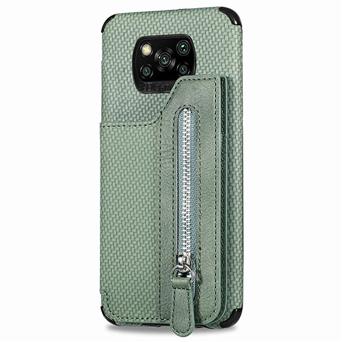 Ultra-thin Silicone Gel Soft Case Cover with Magnetic S02D for Xiaomi Poco X3 Green