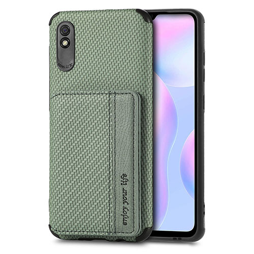 Ultra-thin Silicone Gel Soft Case Cover with Magnetic S02D for Xiaomi Redmi 9A Green