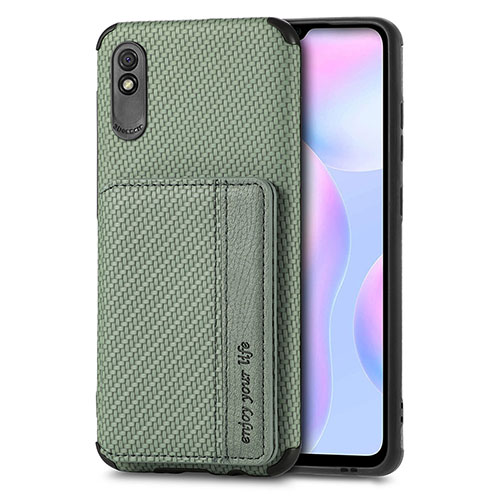 Ultra-thin Silicone Gel Soft Case Cover with Magnetic S02D for Xiaomi Redmi 9i Green