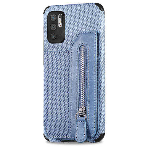Ultra-thin Silicone Gel Soft Case Cover with Magnetic S02D for Xiaomi Redmi Note 10 5G Blue