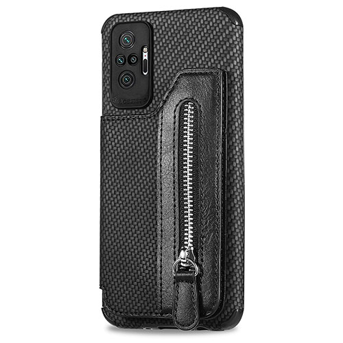 Ultra-thin Silicone Gel Soft Case Cover with Magnetic S02D for Xiaomi Redmi Note 10 Pro 4G Black