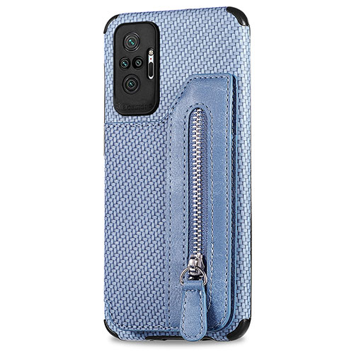 Ultra-thin Silicone Gel Soft Case Cover with Magnetic S02D for Xiaomi Redmi Note 10 Pro Max Blue