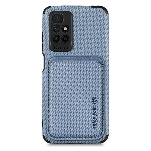 Ultra-thin Silicone Gel Soft Case Cover with Magnetic S02D for Xiaomi Redmi Note 11 4G (2021) Blue