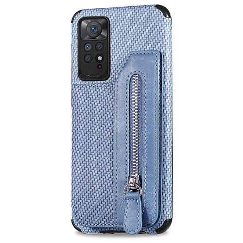 Ultra-thin Silicone Gel Soft Case Cover with Magnetic S02D for Xiaomi Redmi Note 11S 4G Blue