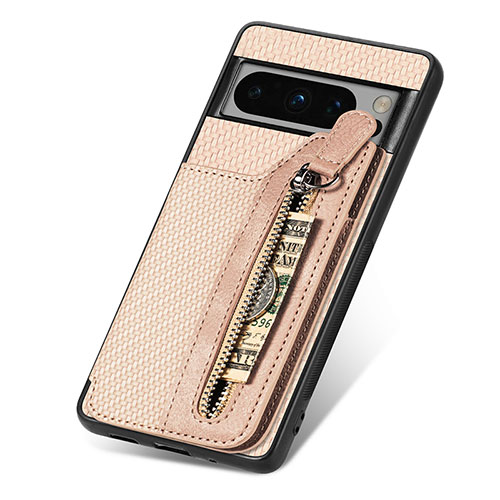Ultra-thin Silicone Gel Soft Case Cover with Magnetic S03D for Google Pixel 8 Pro 5G Gold