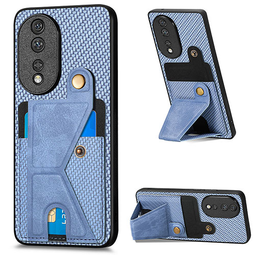 Ultra-thin Silicone Gel Soft Case Cover with Magnetic S03D for Huawei Honor 80 5G Blue